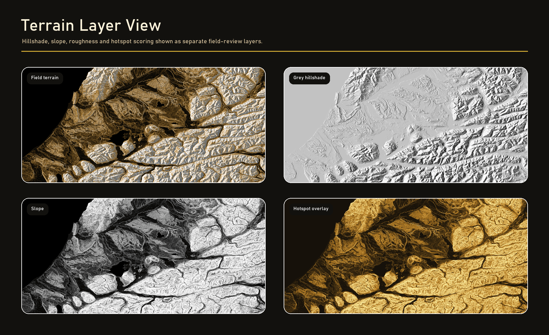 Visual Terrain Analysis Engine terrain layer review screen